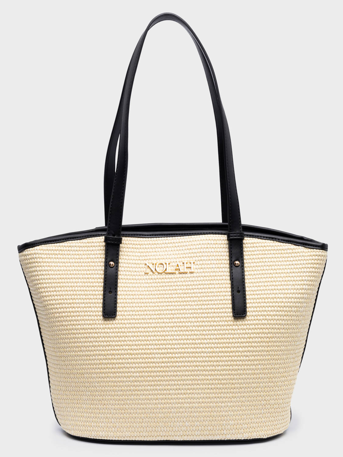 MONTPELLIER-CREAM-BLACK-Nolah_10_740 NOLAH τσάντα Montpellier Natural-Black - Image 1