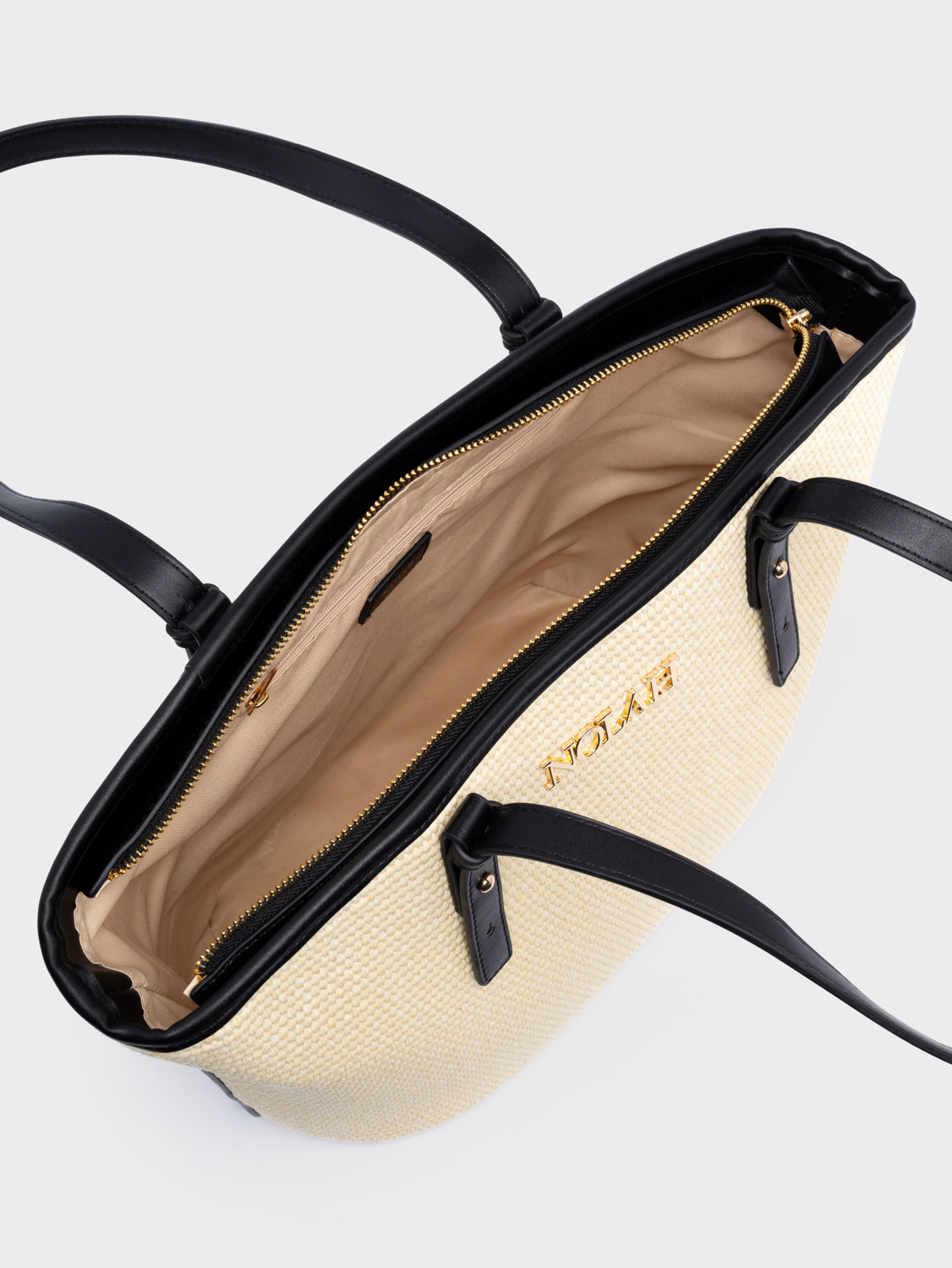 MONTPELLIER-CREAM-BLACK-Nolah_10_742 NOLAH τσάντα Montpellier Natural-Black - Image 2