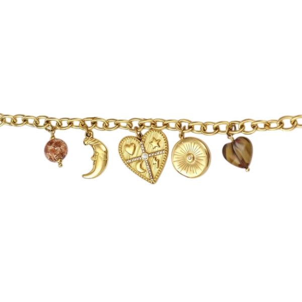 ΒΡΑΧΙΟΛΙ ΕΠΙΧΡΥΣΩΜΕΝΟ ΑΤΣΑΛΙ ΜΕ ΚΑΡΔΙΑ & CHARMS