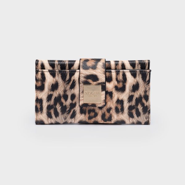 NOLAH πορτοφόλι Mariah Brown Leopard Light Gold