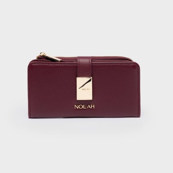 NOLAH πορτοφόλι Savvina Burgundy Light Gold