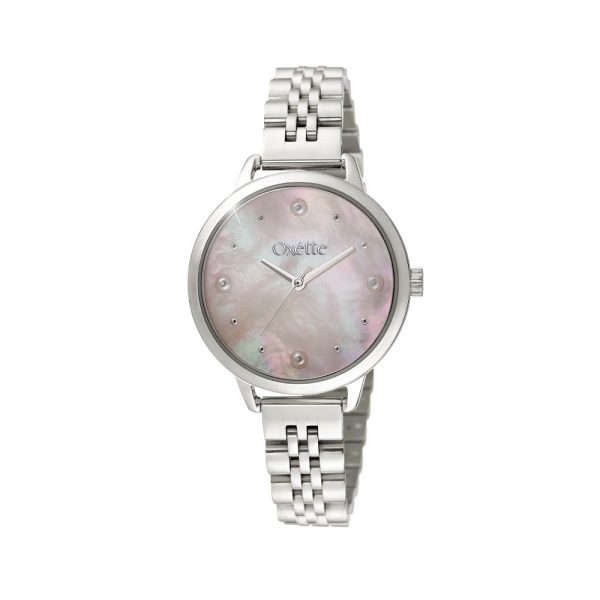 Ρολόι Mojito με ατσάλινο μπρασελέ και λευκό mop καντράν