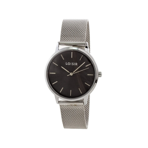 Ρολόι Fountain με ατσάλινο mesh band και γκρι καντράν