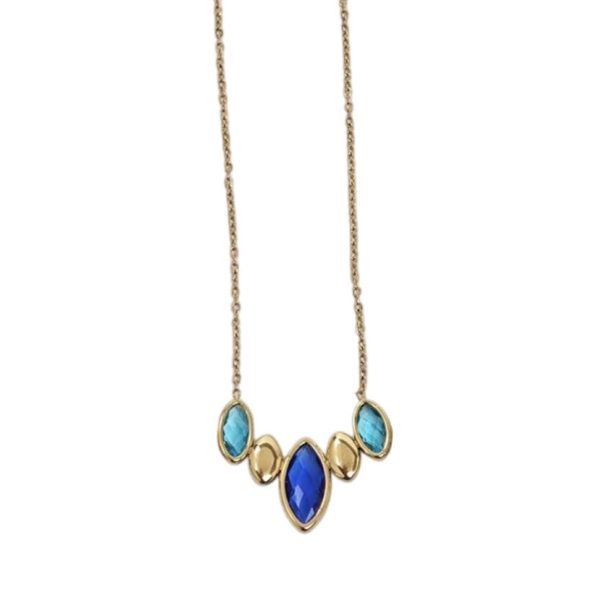 ΚΟΛΙΕ ΕΠΙΧΡΥΣΩΜΕΝΟ ΑΤΣΑΛΙ ΜΠΛΕ ΠΕΤΡΕΣ