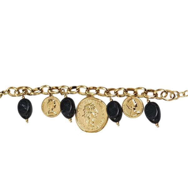 ΑΤΣΑΛΙΝΟ ΕΠΙΧΤΥΣΩΜΕΝΟ ΒΡΑΧΙΟΛΙ ΜΕ ΣΤΟΙΧΕΙΑ ΚΑΙ ΜΑΥΡΕΣ ΠΕΤΡΕΣ