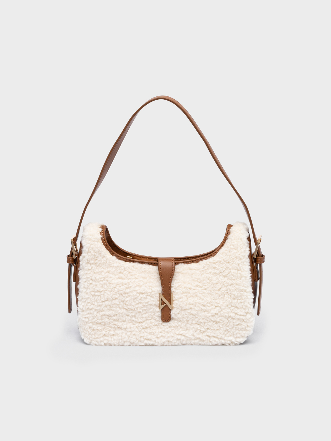 Sheepy-Offwhite-Brown-1 NOLAH τσάντα Sheepy Offwhite Brown - Image 1