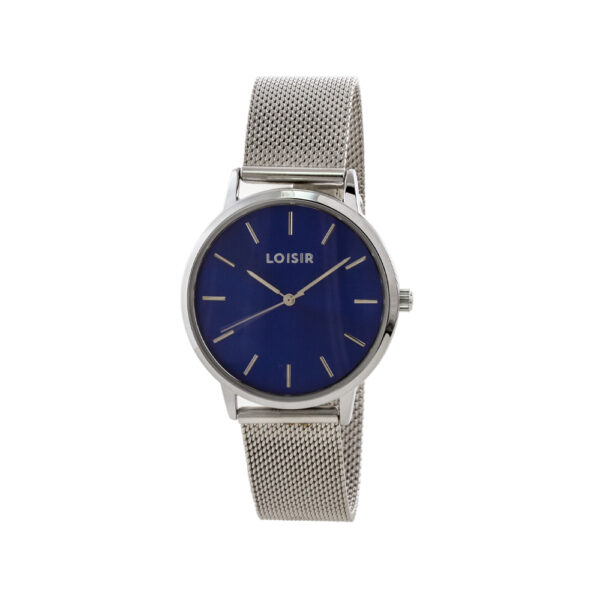 Ρολόι Fountain με ατσάλινο mesh band και μπλε καντράν
