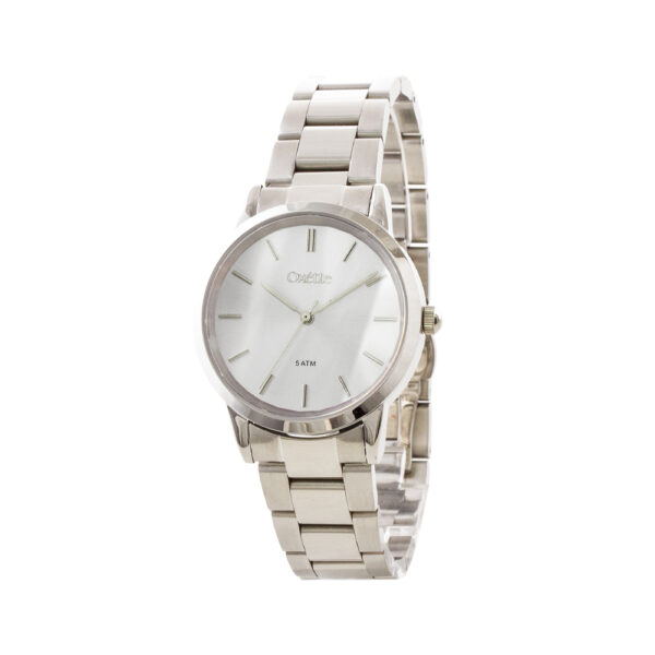 Ρολόι Maverick με ατσάλινο μπρασελέ και ασημί καντράν