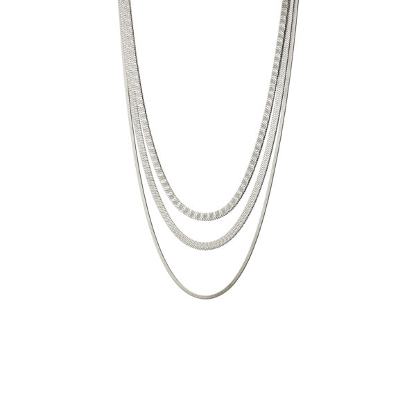 Κολιέ Glow Bis ατσάλινο με τρεις καδένες