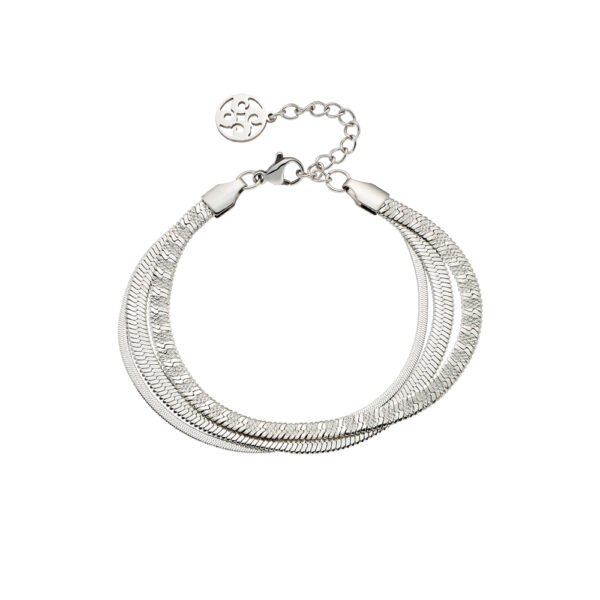Βραχιόλι Glow Bis ατσάλινο με τρεις καδένες