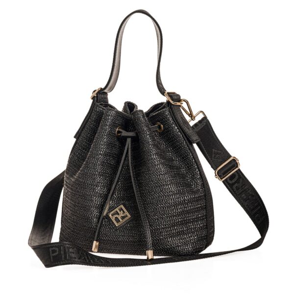 PIERRO Τσάντα Πουγκί Eudora Straw Black