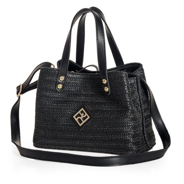 Τσάντα PIERRO Χειρός Elissa Straw Black